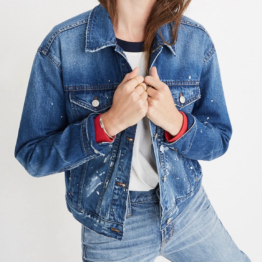 The Boxy-Crop Jean Jacket: Paint Spattered Edition